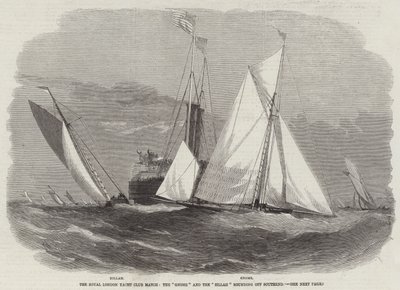 The Royal London Yacht Club Match, the Gnome and the Zillah rounding off Southend by Edwin Weedon